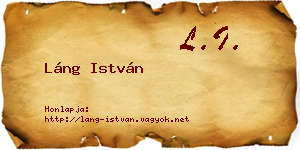 Láng István névjegykártya